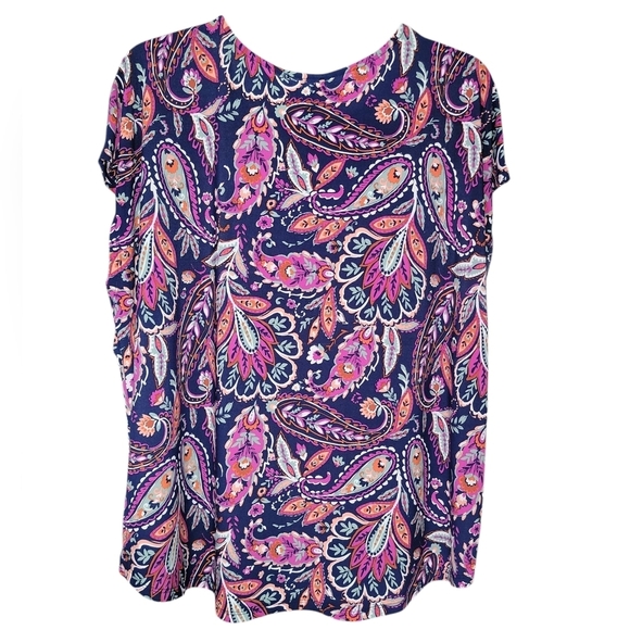 Jones New York Purple and Pink Relaxed Blouse - Picture 4 of 5